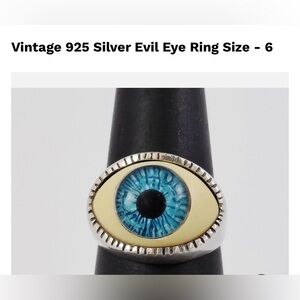 Vintage Silver 925 Evil Eye Ring